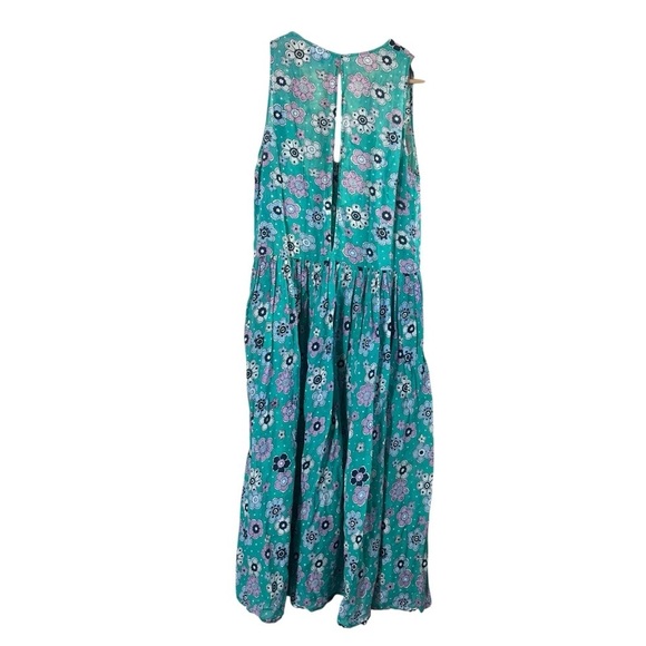 M.I.H. JEANS Leia Floral Cotton Gauze Sleeveless Button Down Midi Dress - Picture 4 of 14